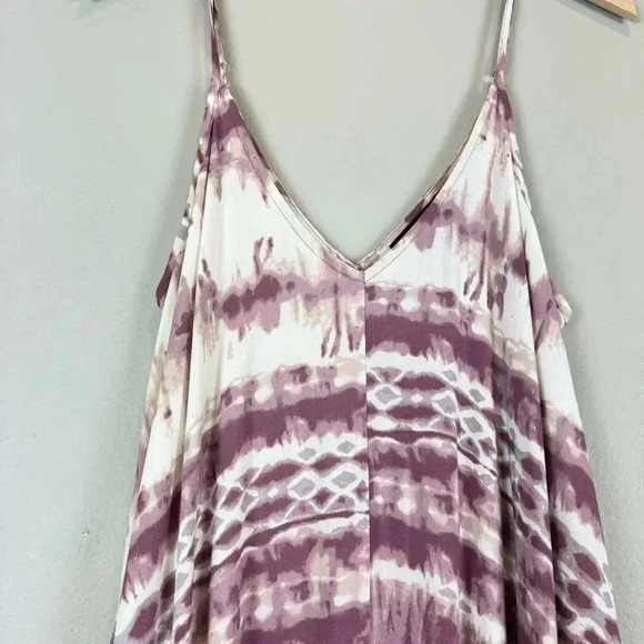 Lulus Mauve Tie Dye Maxy Dress Beachy Boho Flowy Sleeveless S/M - Picture 8 of 8